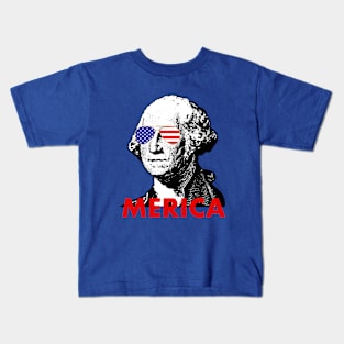 george washington merica American Flag sunglasses Kids T-Shirt